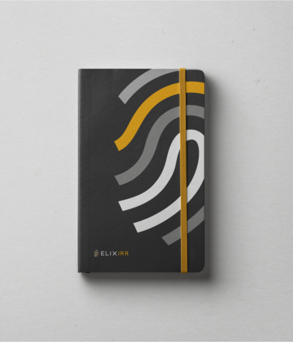 Black Elixirr branded notebook.